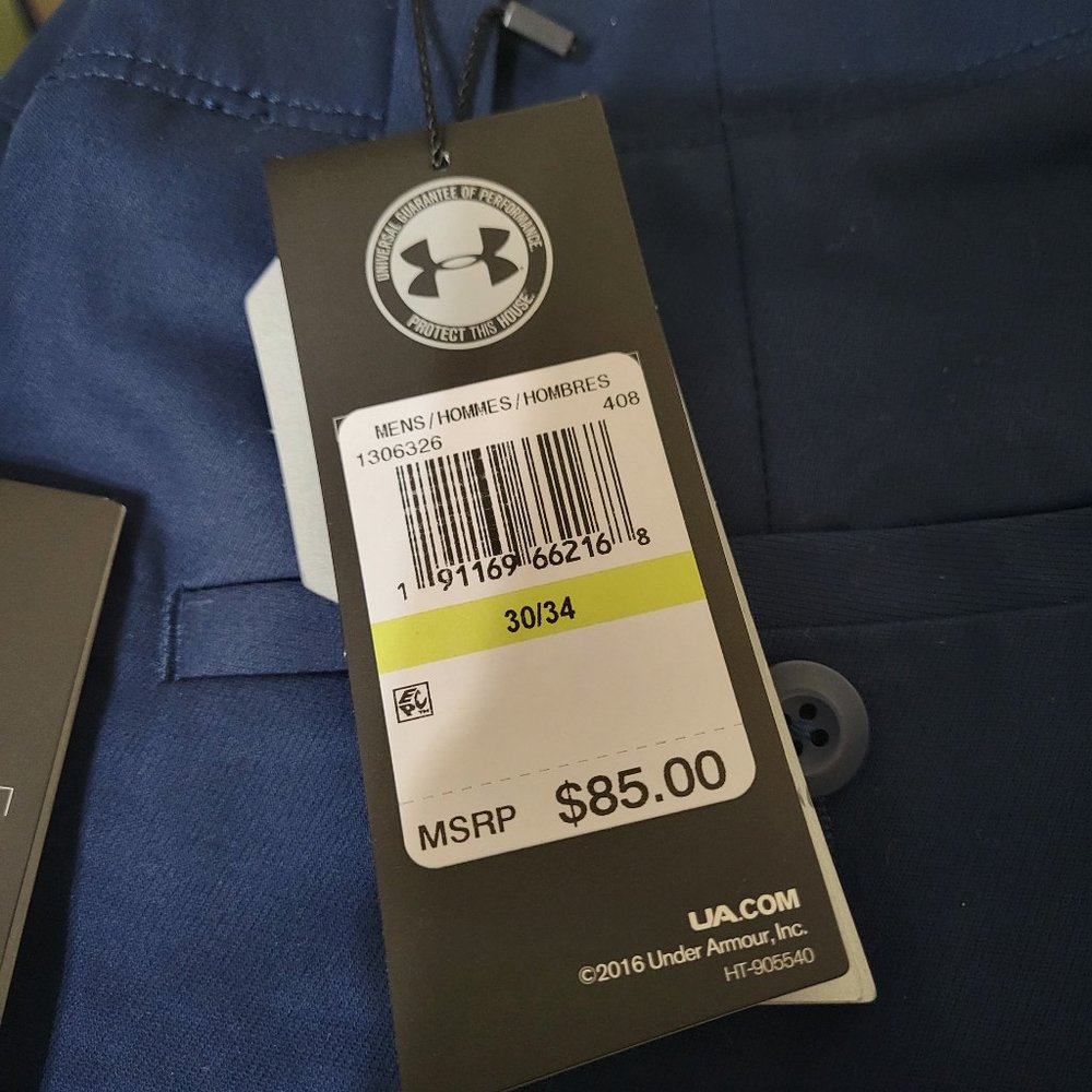Under Armour Golf UA Showdown Chino Tapered Pant Academy Navy Blue 1306326 30x34 - Picture 3 of 3